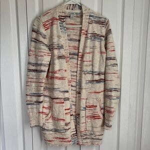 L.L. Bean Rag Cotton Open Front Cardigan  Neutral Size Medium